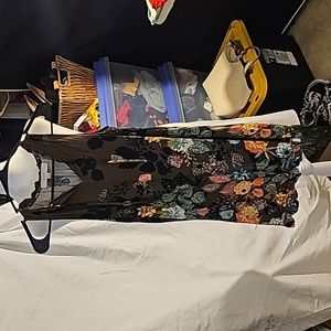 Loft sleevless brown flower dress size SP